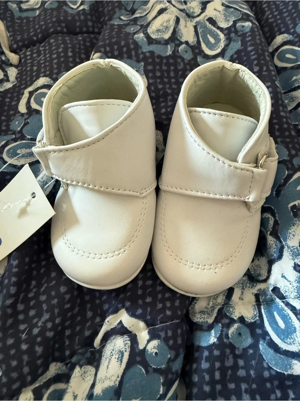 Josmo White Baby Walker Shoes with Hook-and-Loop Strap